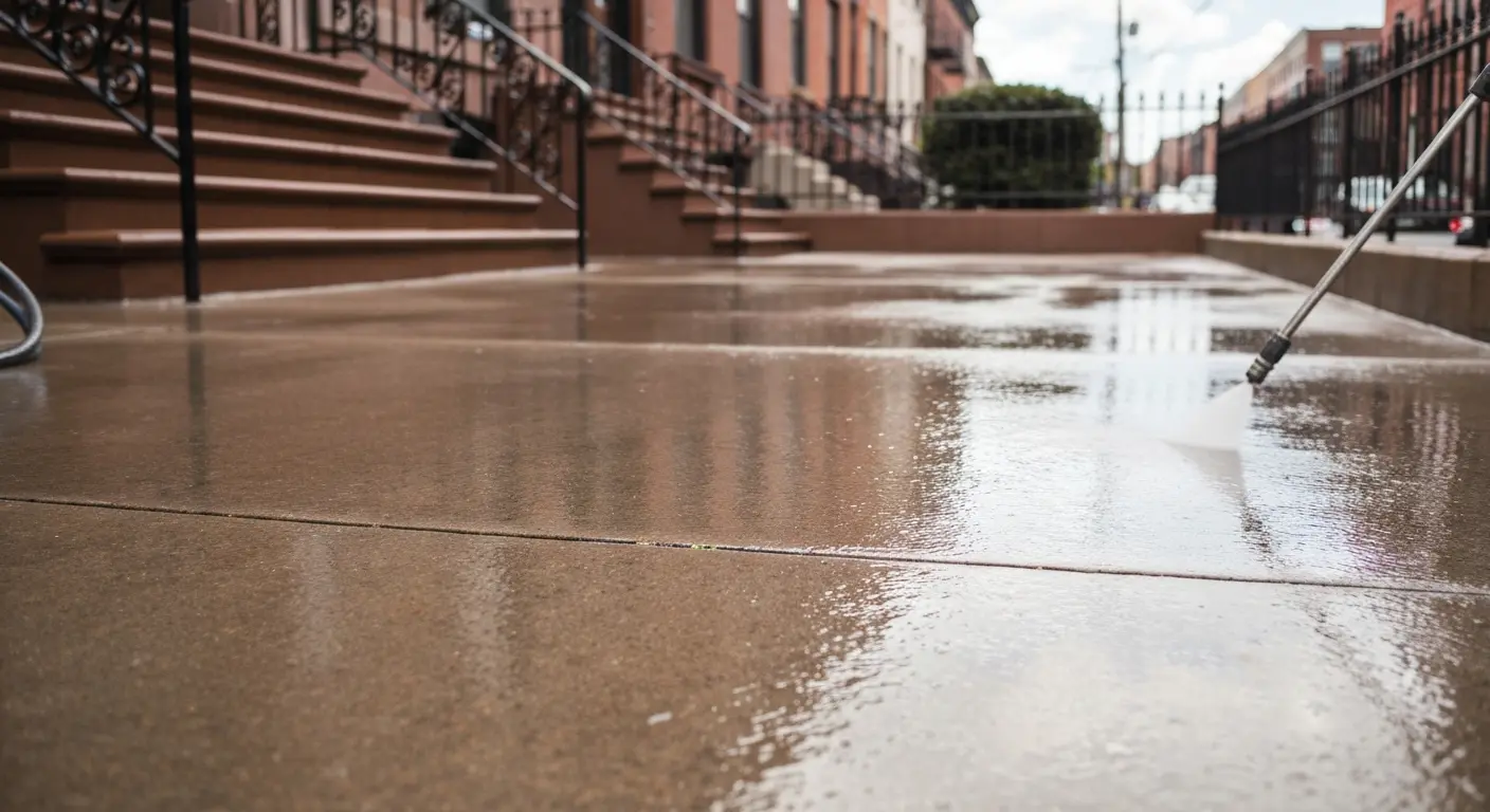 Power-washed driveway