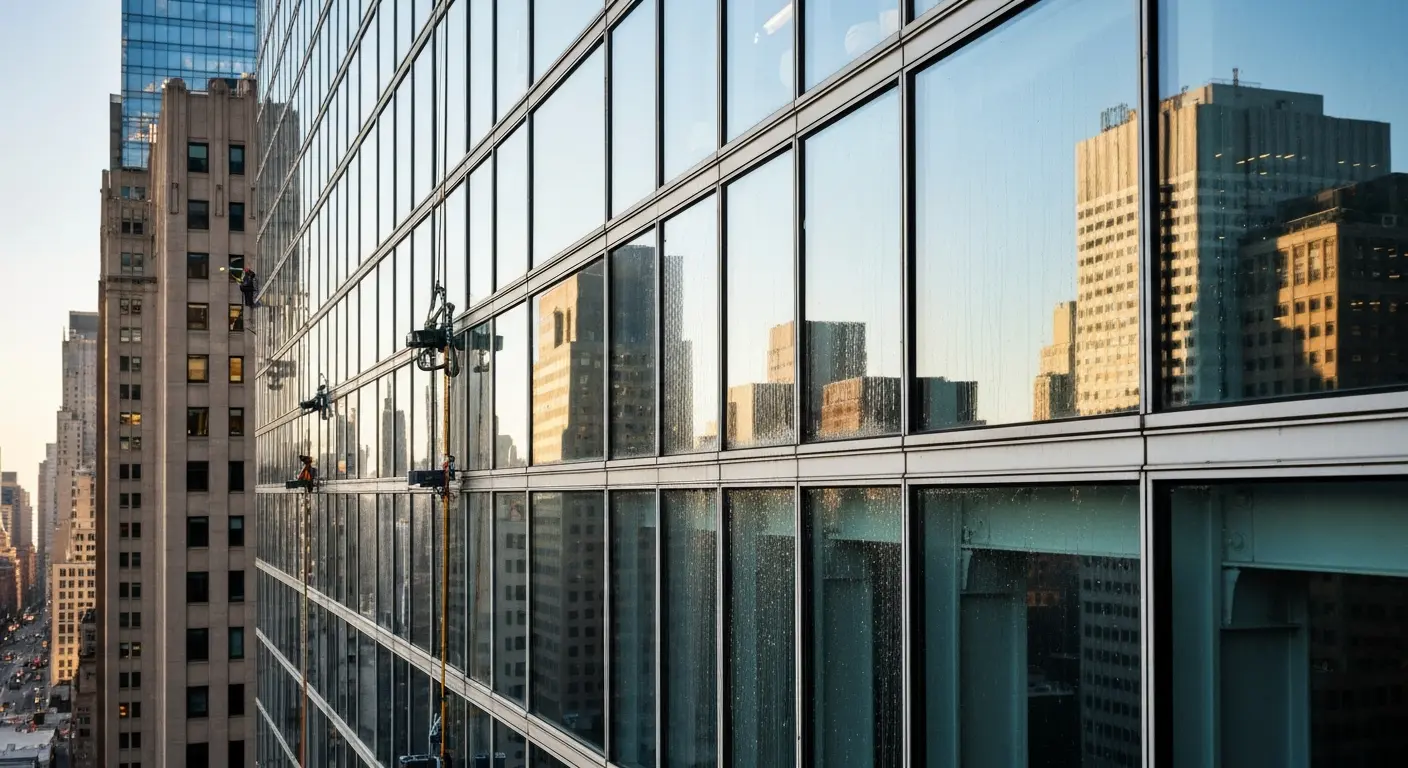High-rise window cleaning in Financial District