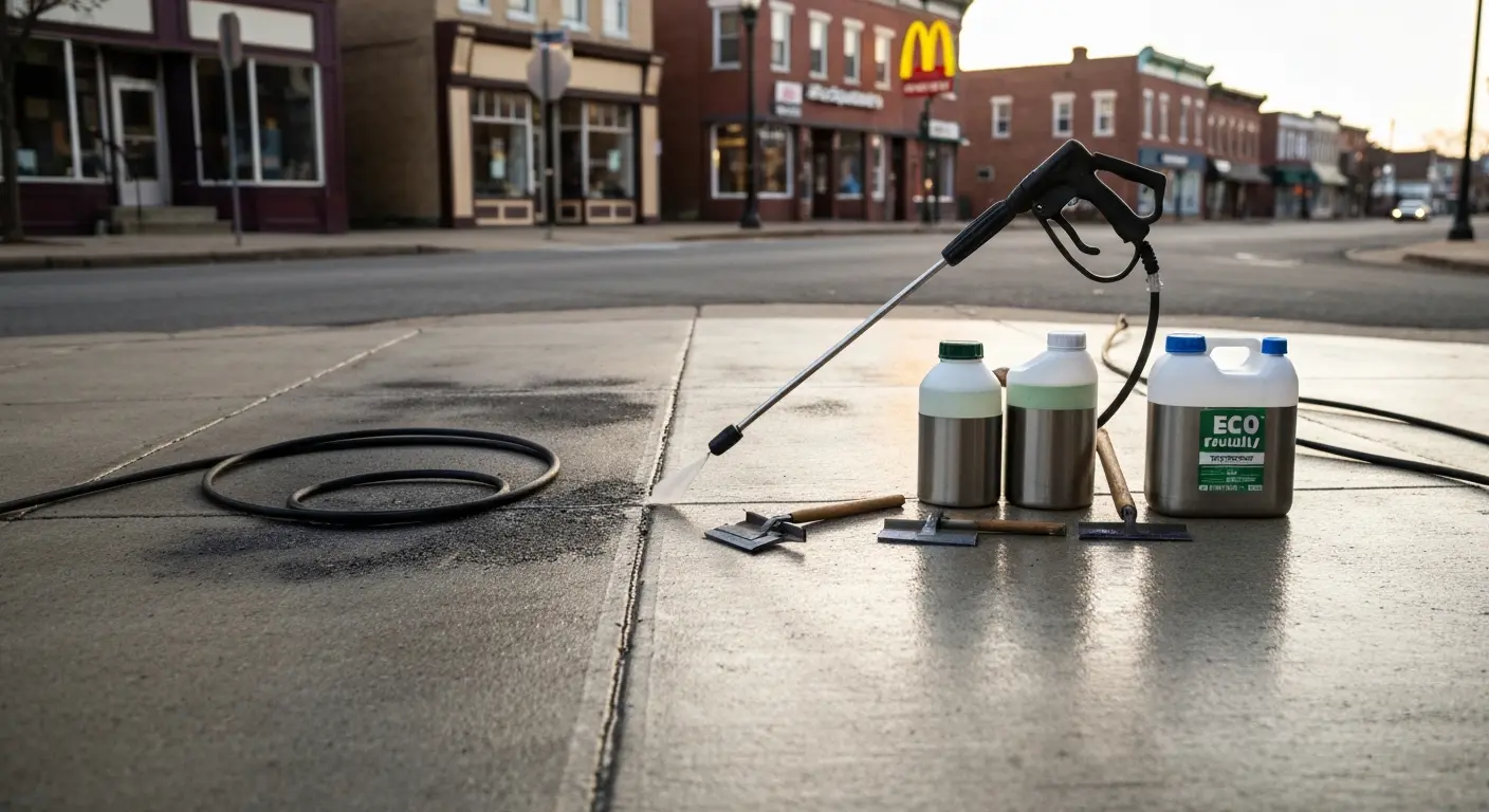 Gum removal from pavement