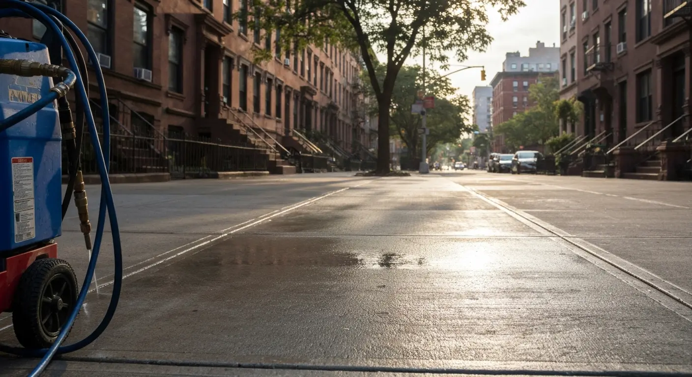 Gum removal sidewalk cleaning