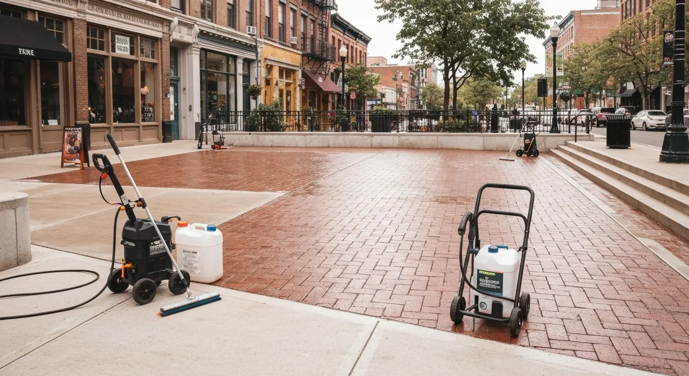 Commercial plaza gum removal