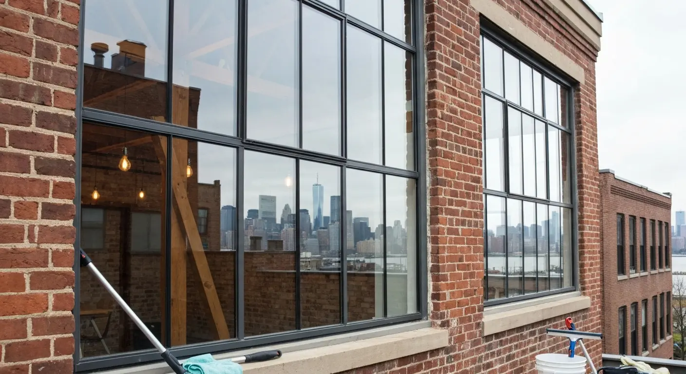 Warehouse loft window cleaning