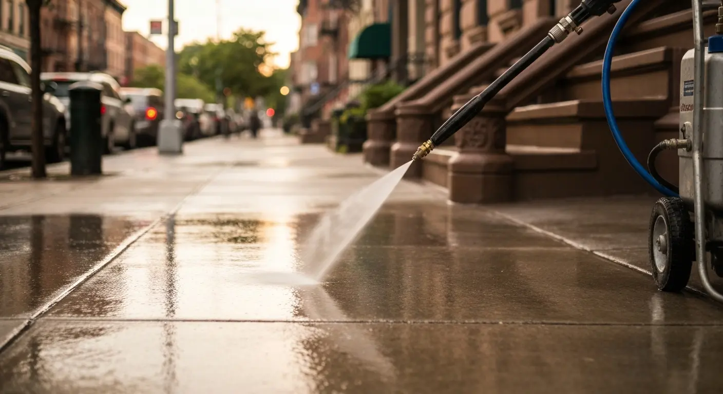 Concrete and sidewalk pressure washing in Flatbush