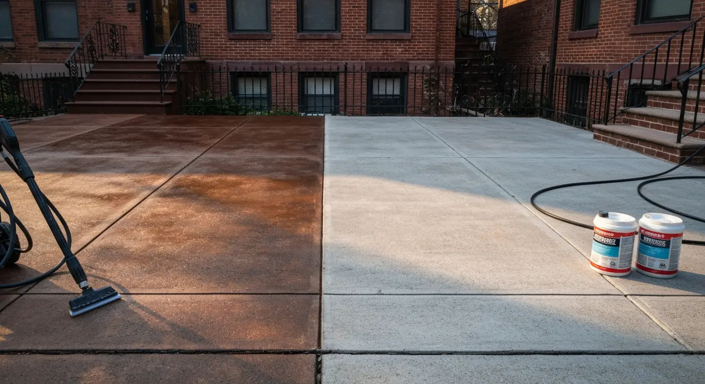Patio concrete cleaning service