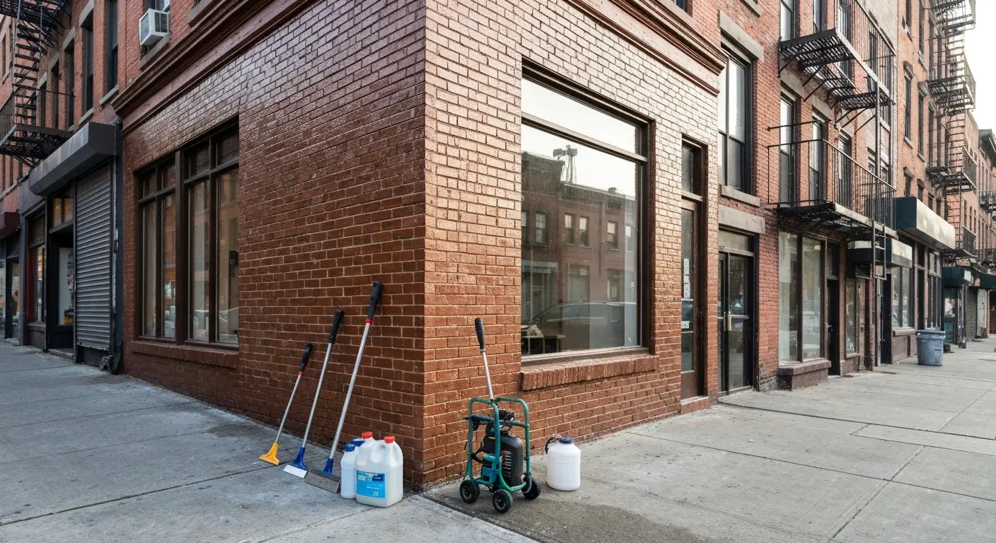 Gum removal from storefront