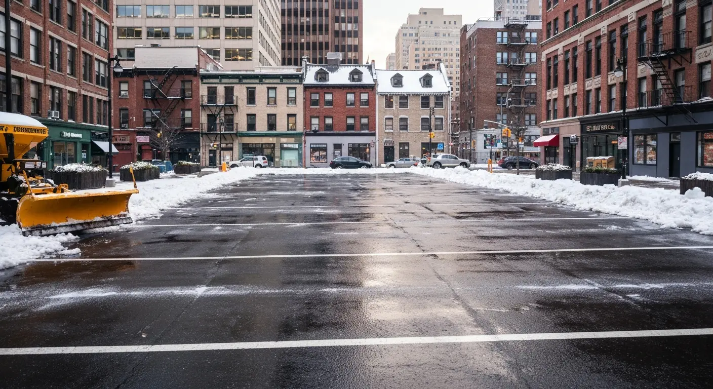Commercial parking lot snow removal