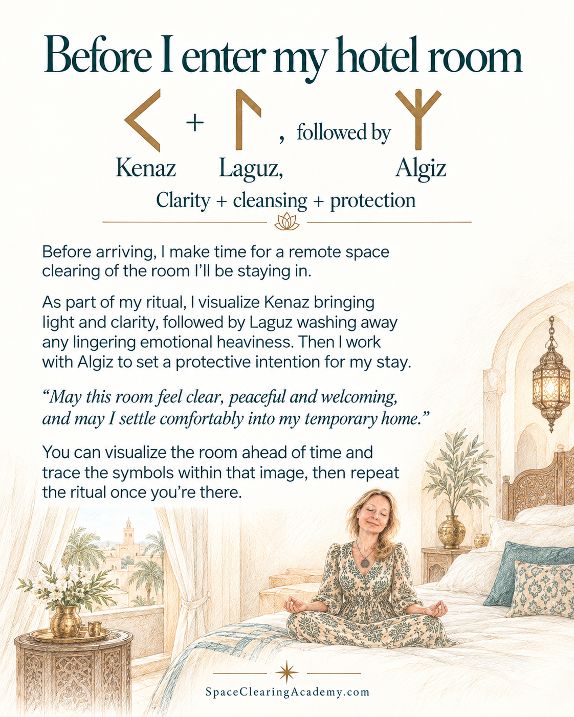 space clearing tips for hotel room