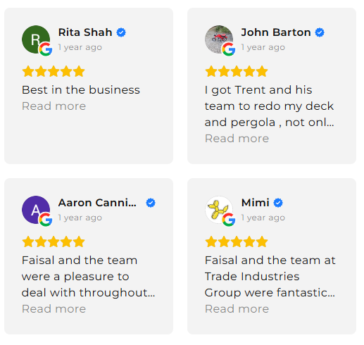 Trade Industries Group Google review