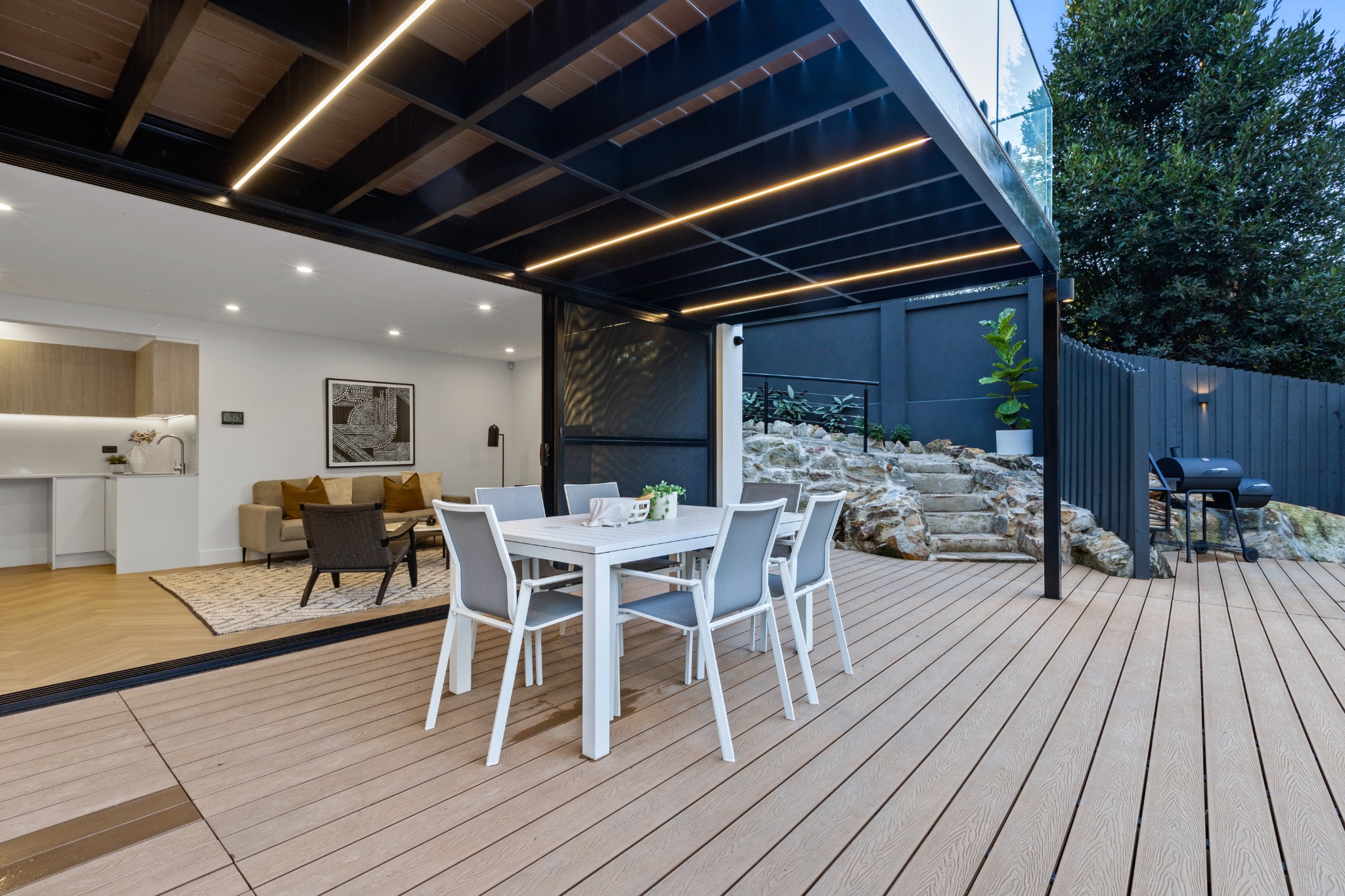 Sydney outdoor renovation with balcony and pool by TIG