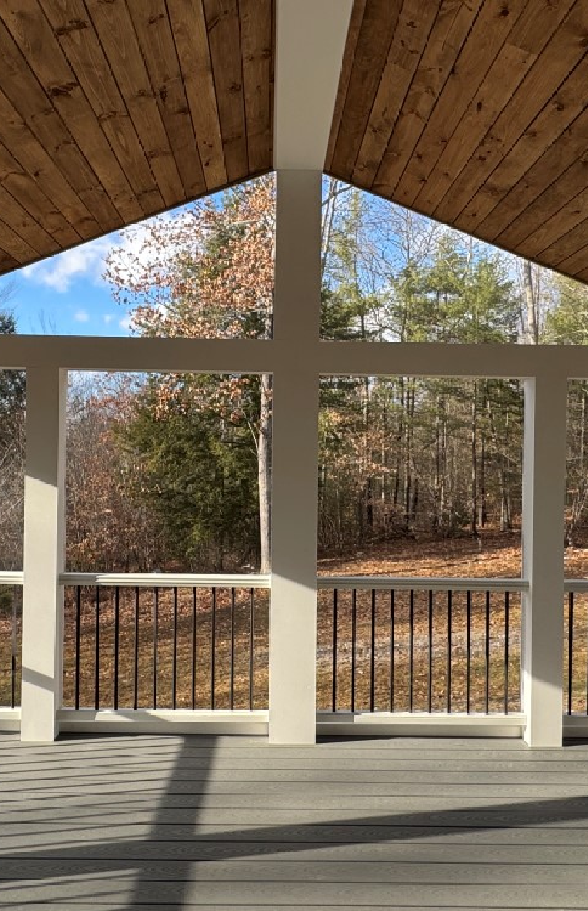 Zak Construction - Custom Deck with Wooden Ceiling and Outdoor View