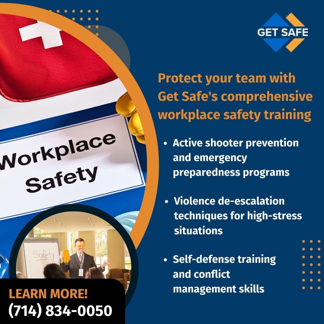 Workplace safety training materials and instructor teaching emergency preparedness