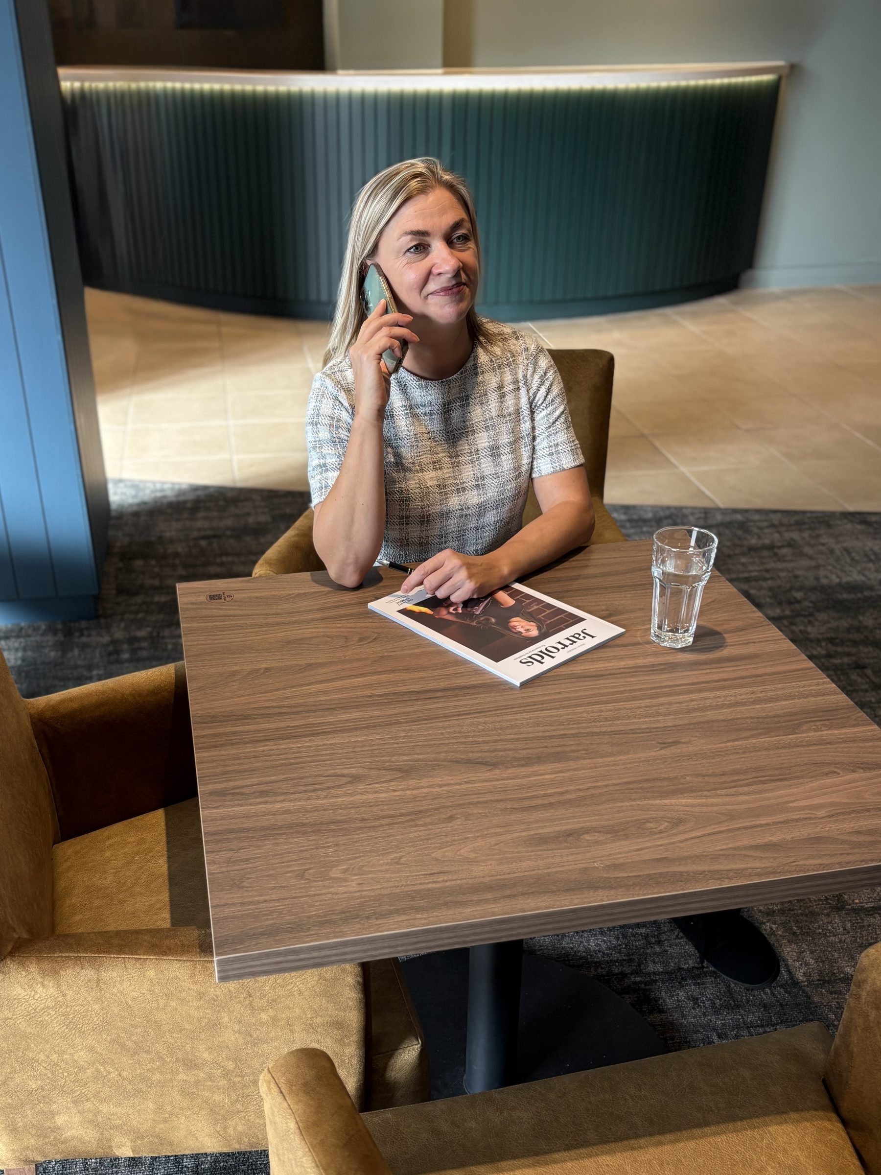 Sarah Jones on a call with a client