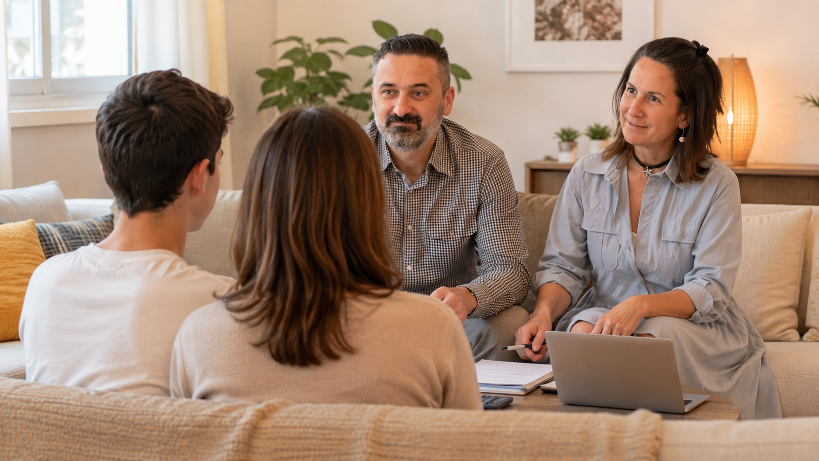 Family money conversation at home