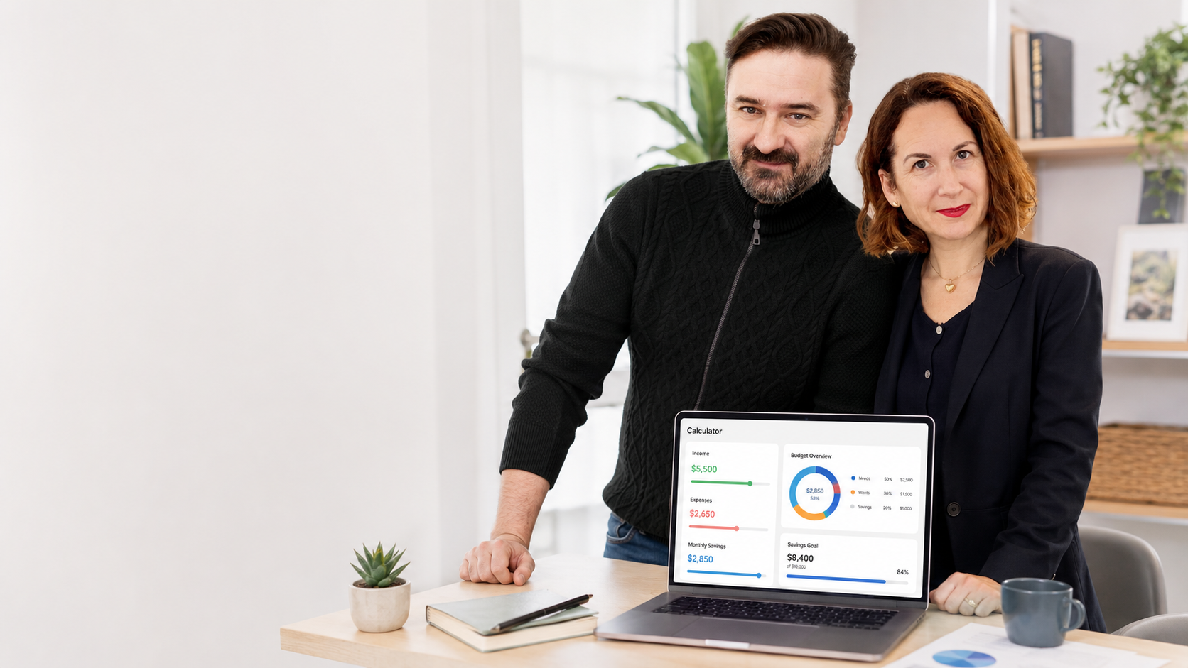 Financial dashboard on computer