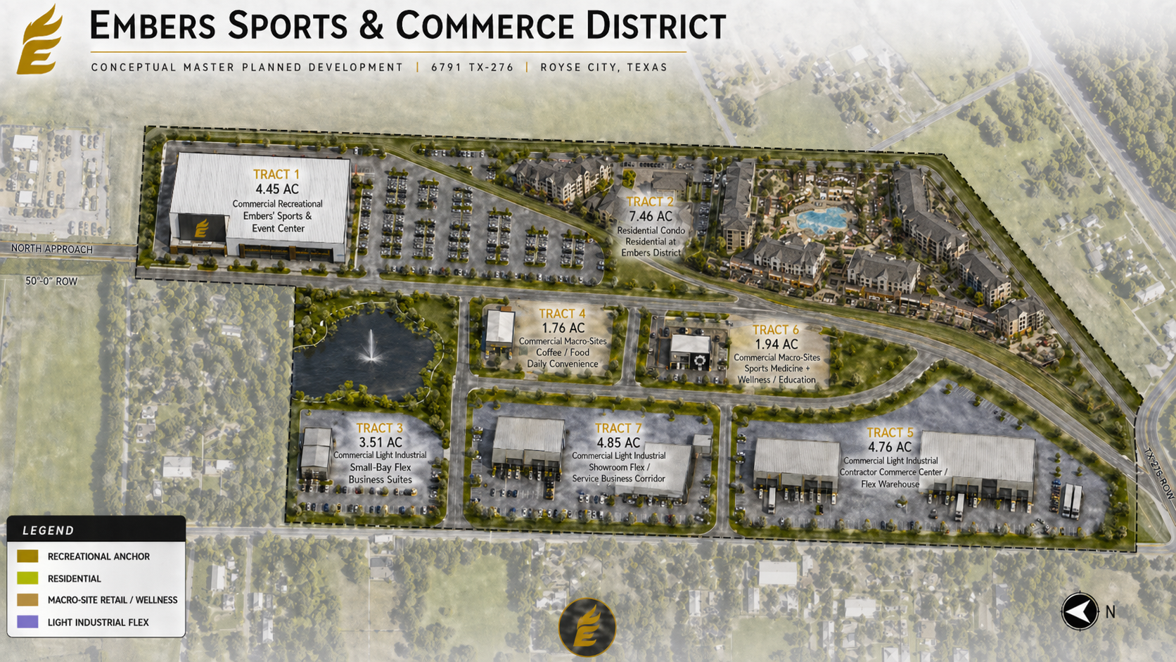 Embers Sports and Commerce District conceptual master plan