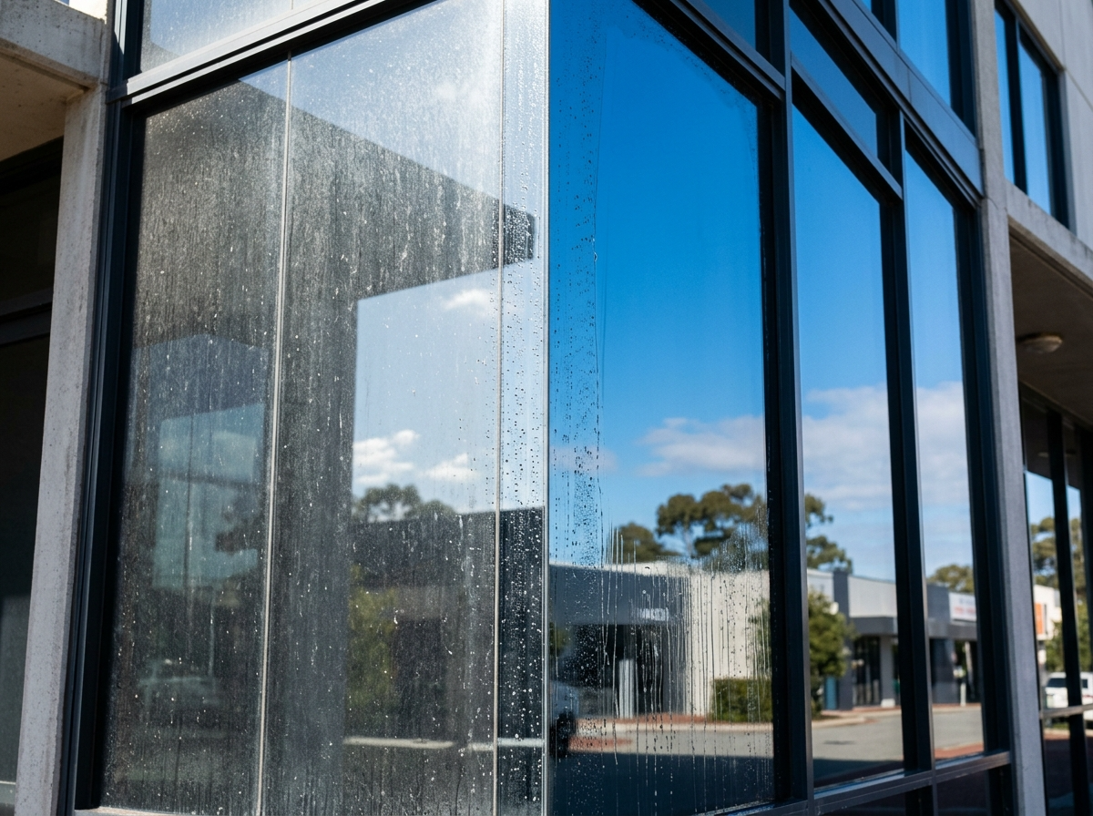 Pressure cleaning on a Myaree showroom forecourt, Purified Group Perth WA