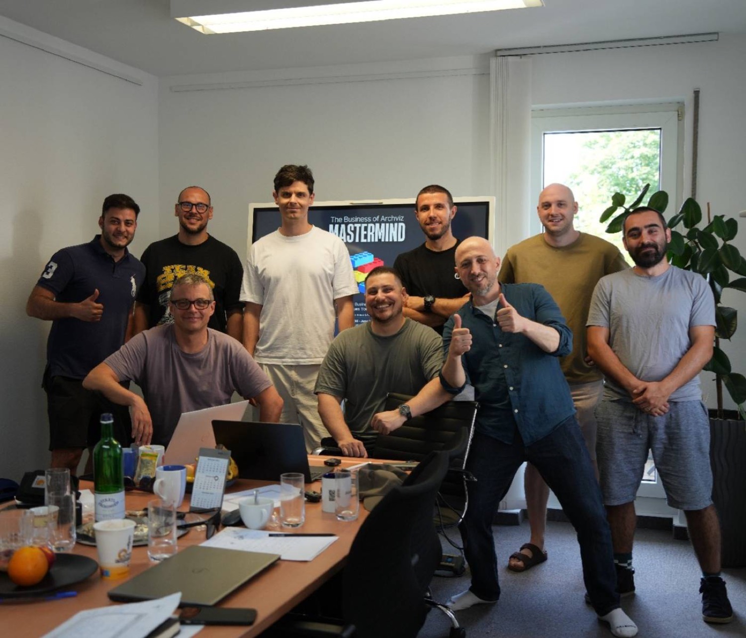 Anees Alomar with studio founders at the Mastermind, Karlsruhe.
