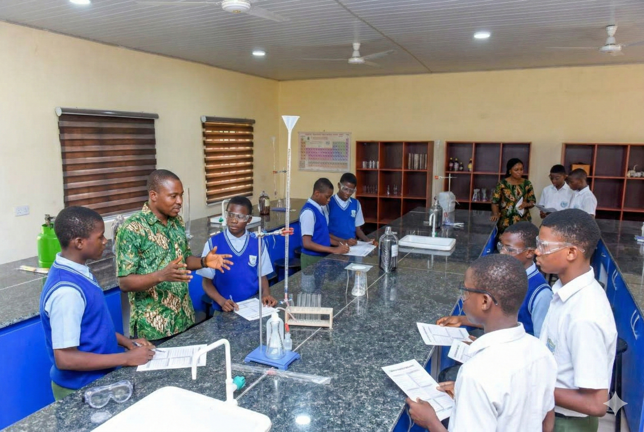 Students in science lab