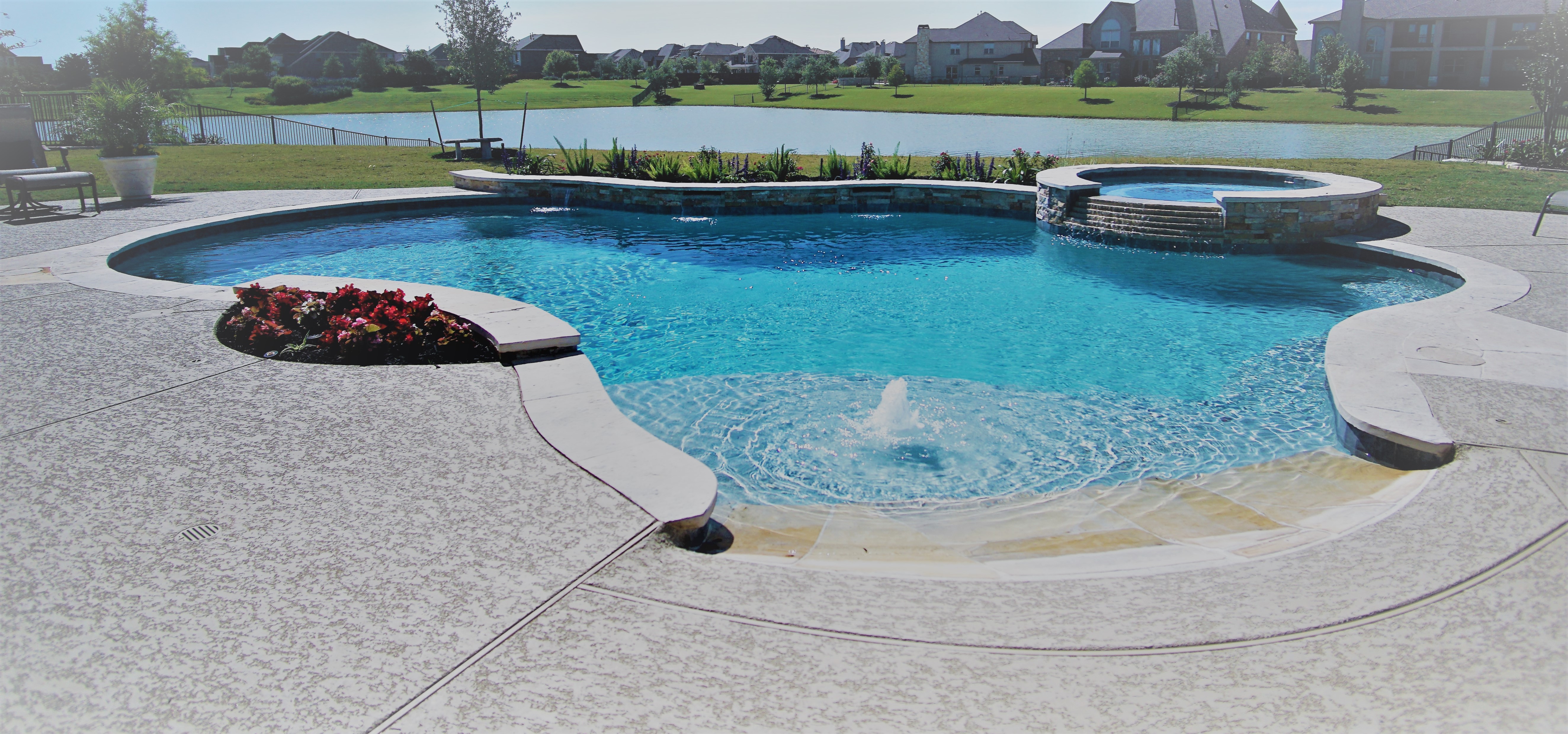 Custom pool remodeled and resurfaced by Backyard Pool Specialists in Cypress, TX Custom pool remodeled and resurfaced by Backyard Pool Specialists in Cypress, TX