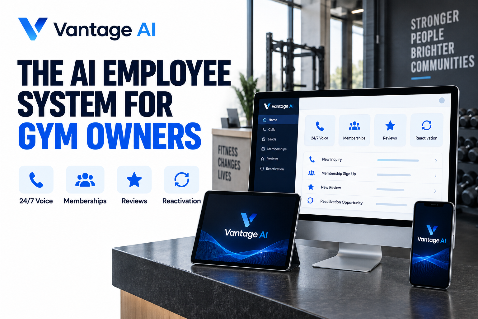 The AI Employee System for Gym Owners — illustrative product mockup