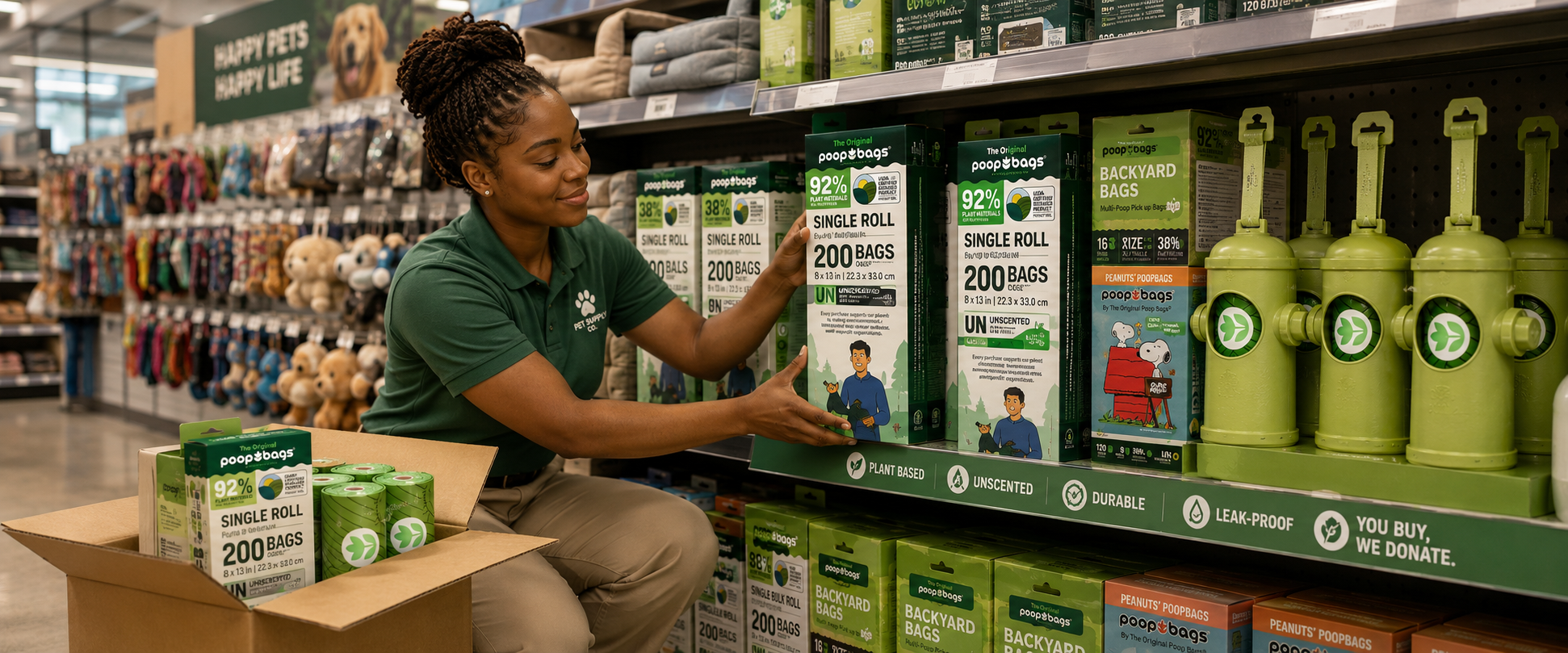 Wholesale retail merchandiser restocking shelves