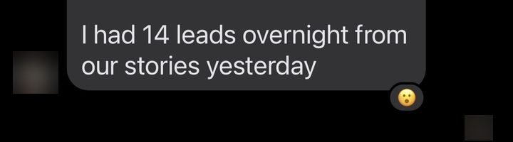 Member: 14 leads overnight from stories