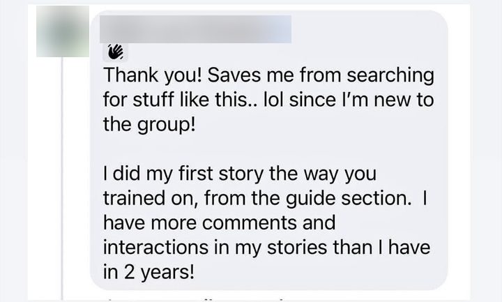 Robin: more comments on her stories than in 2 years