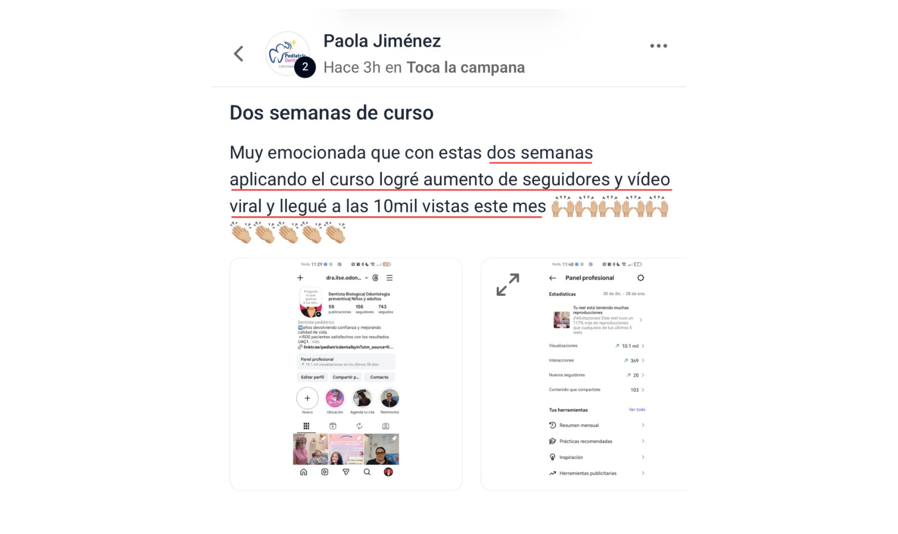 Victoria de un miembro de ClinicFlix