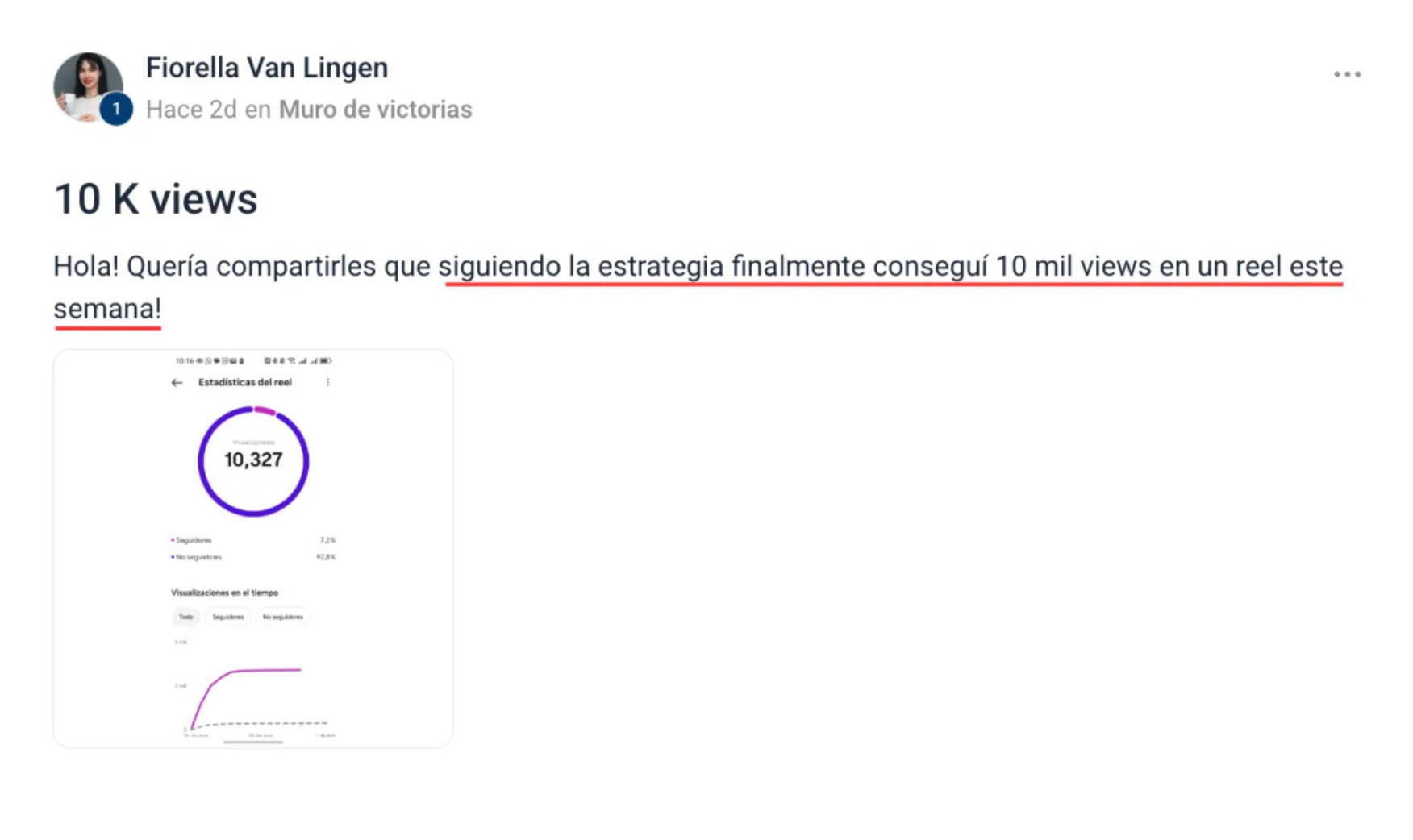 Victoria de un miembro de ClinicFlix