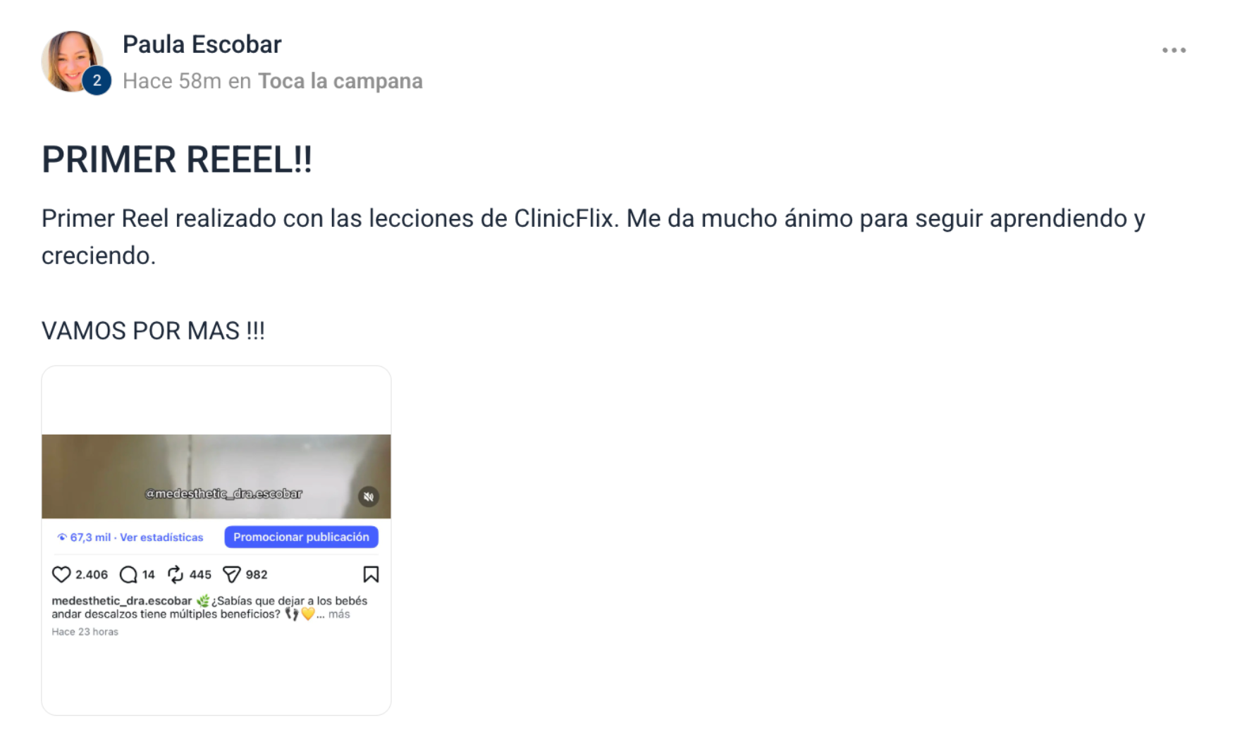 Victoria de un miembro de ClinicFlix