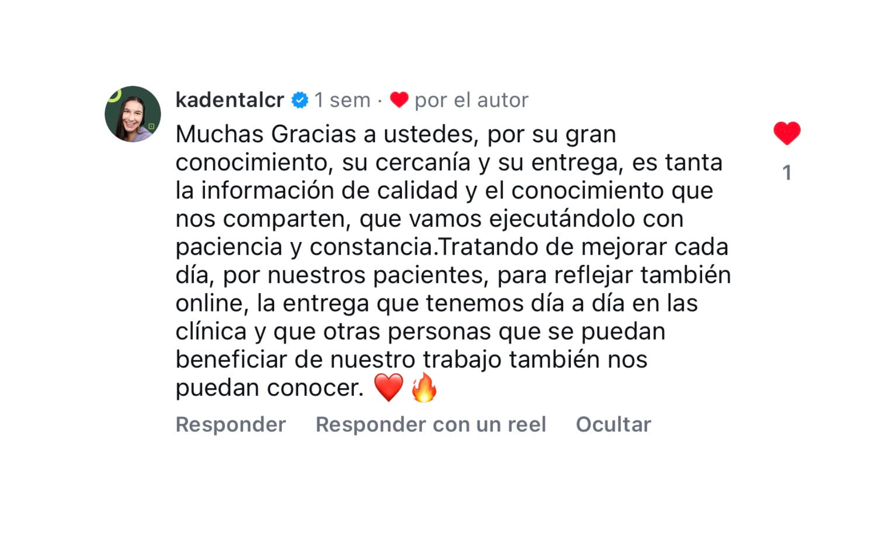 Victoria de un miembro de ClinicFlix