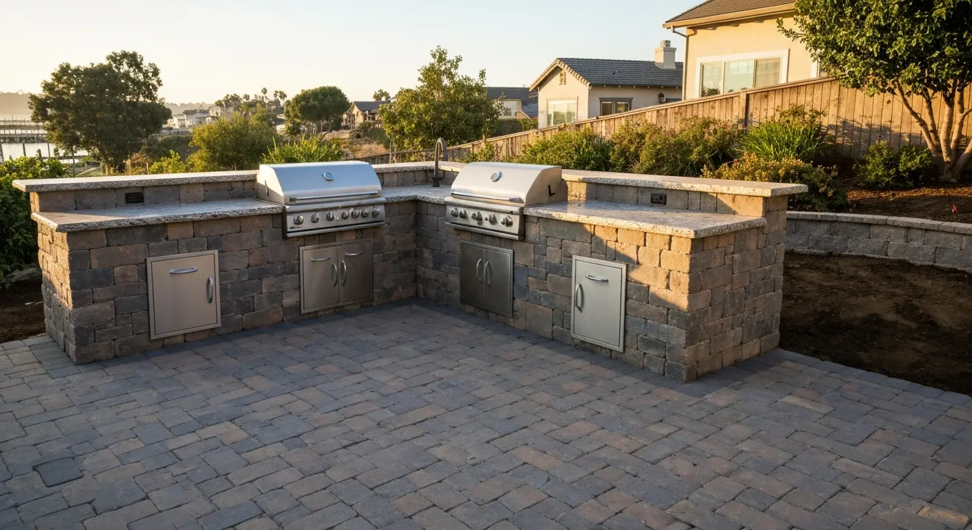 Outdoor kitchen with patio