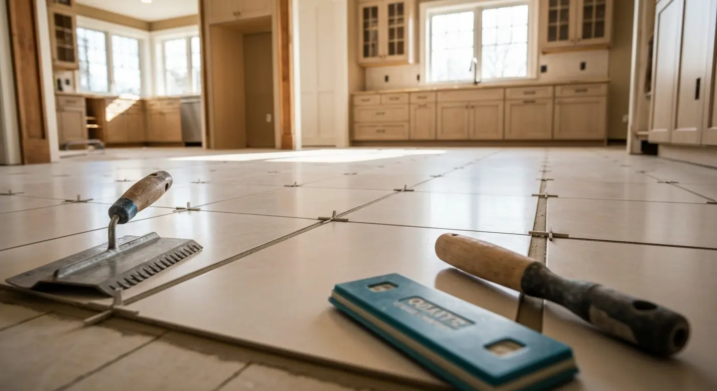 Tile flooring installation