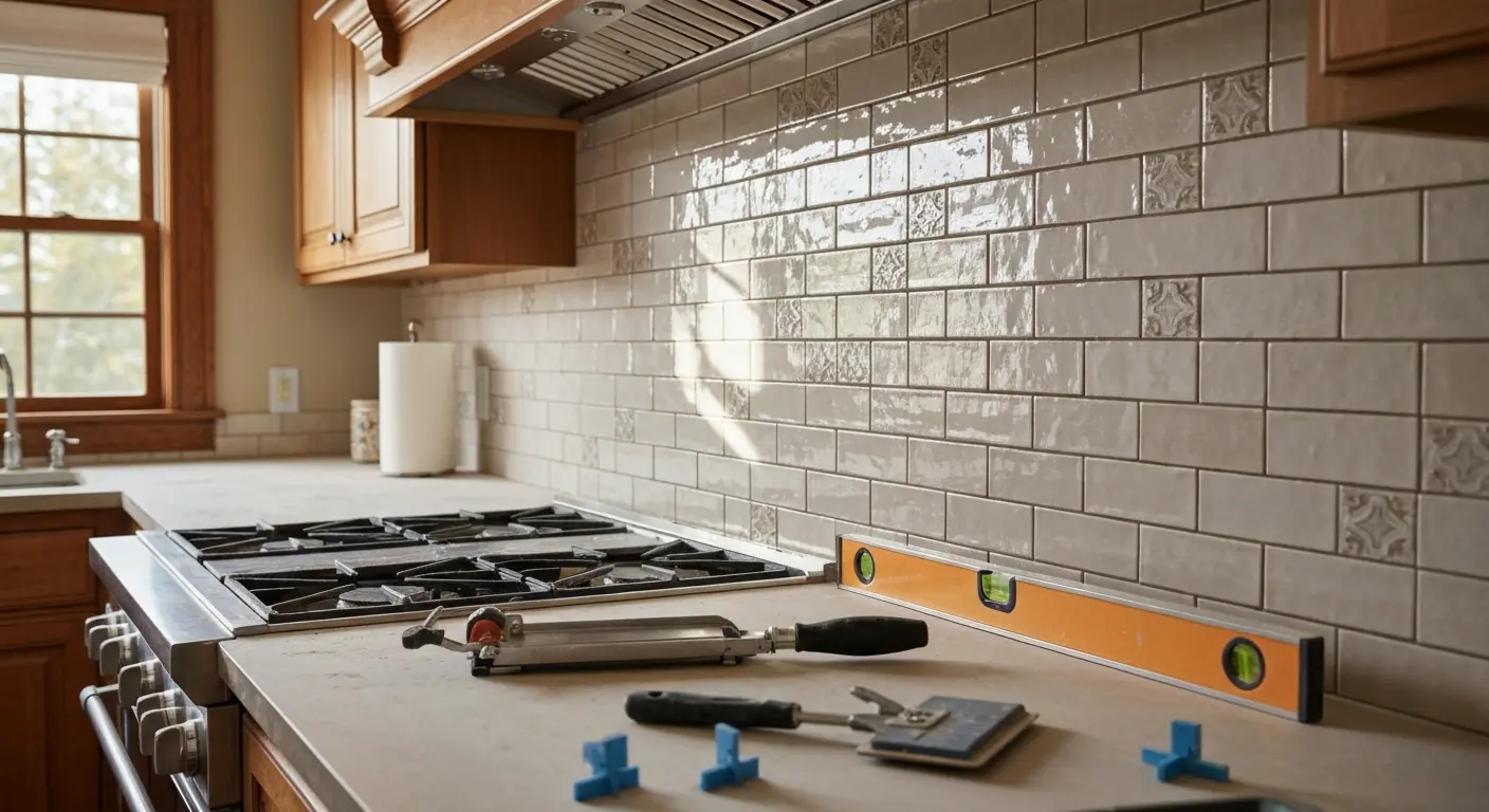 Kitchen backsplash installation