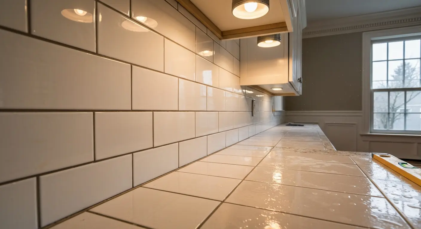Kitchen backsplash and flooring installation
