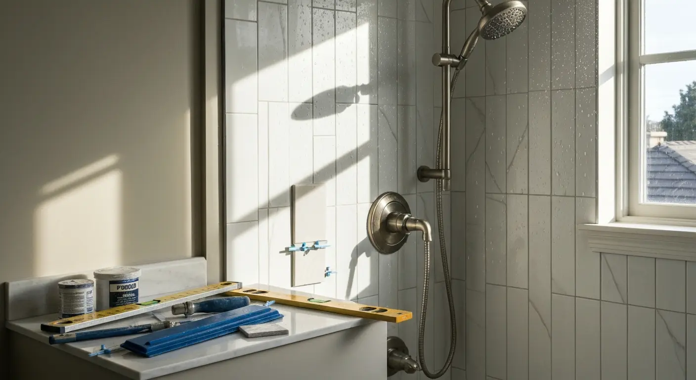 Bathroom tile installation