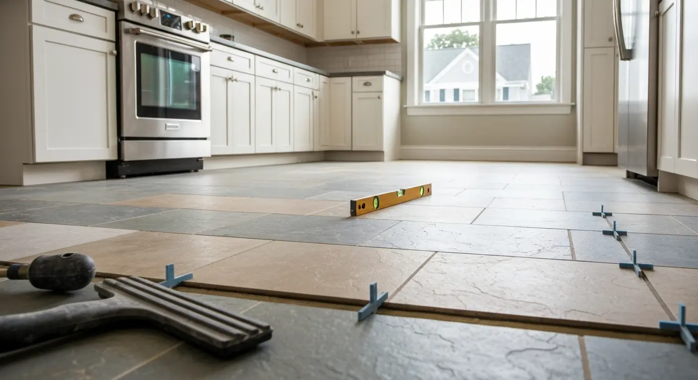 Stone flooring installation