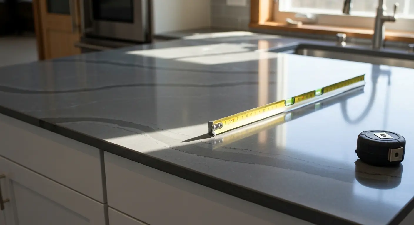 Quartz countertop surface