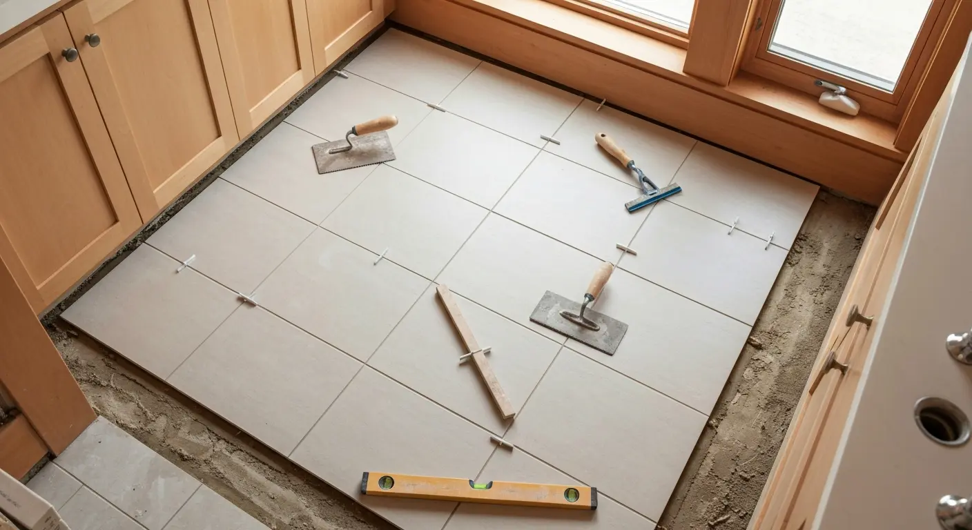 Bathroom floor installation