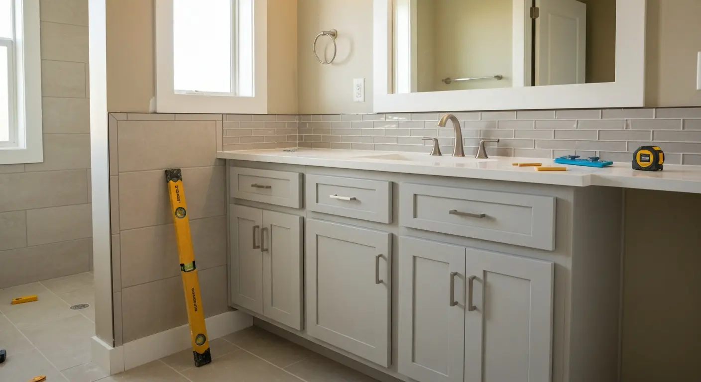 Bathroom vanity installation project