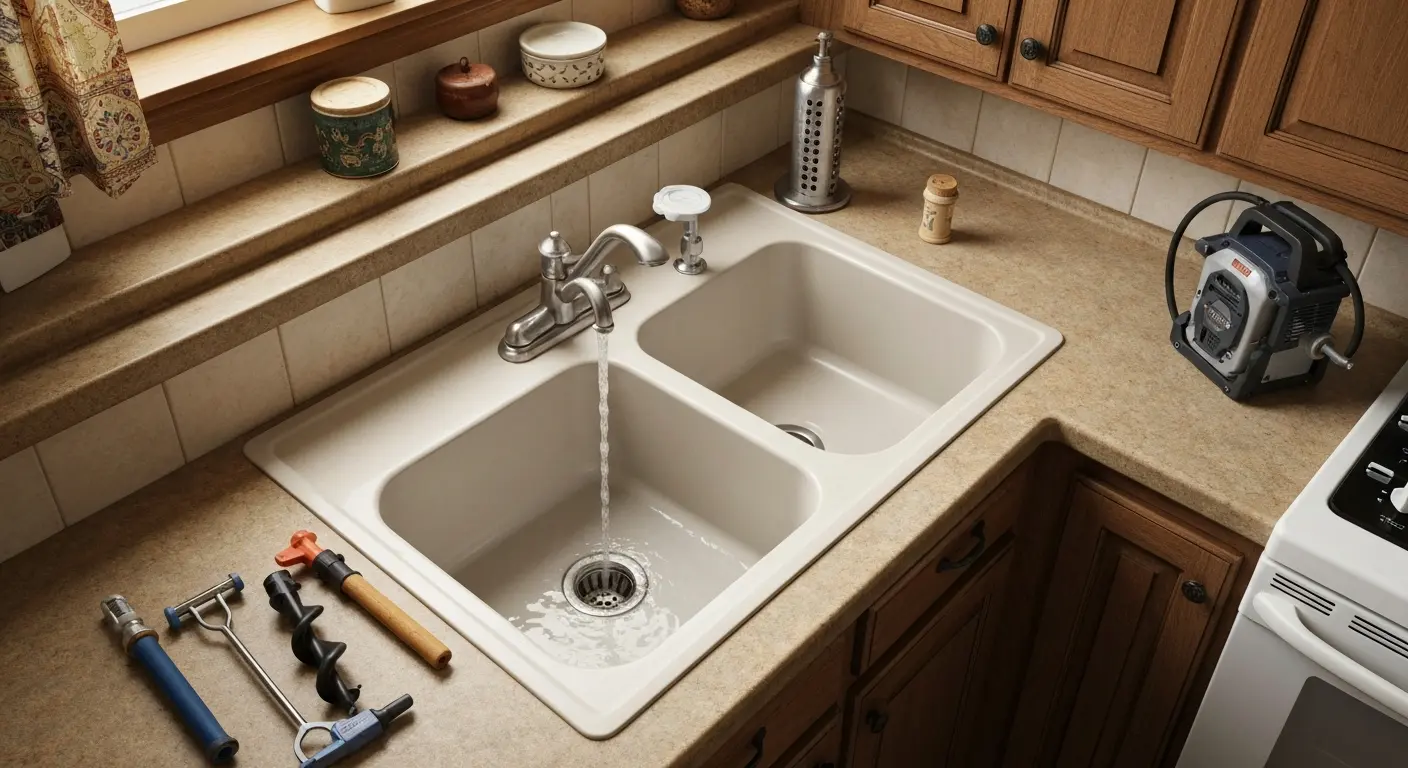 Kitchen drain cleaning