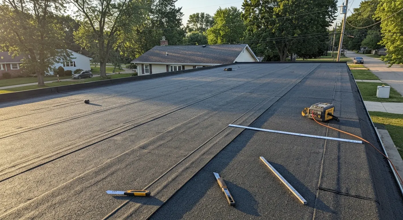 New flat roof installation