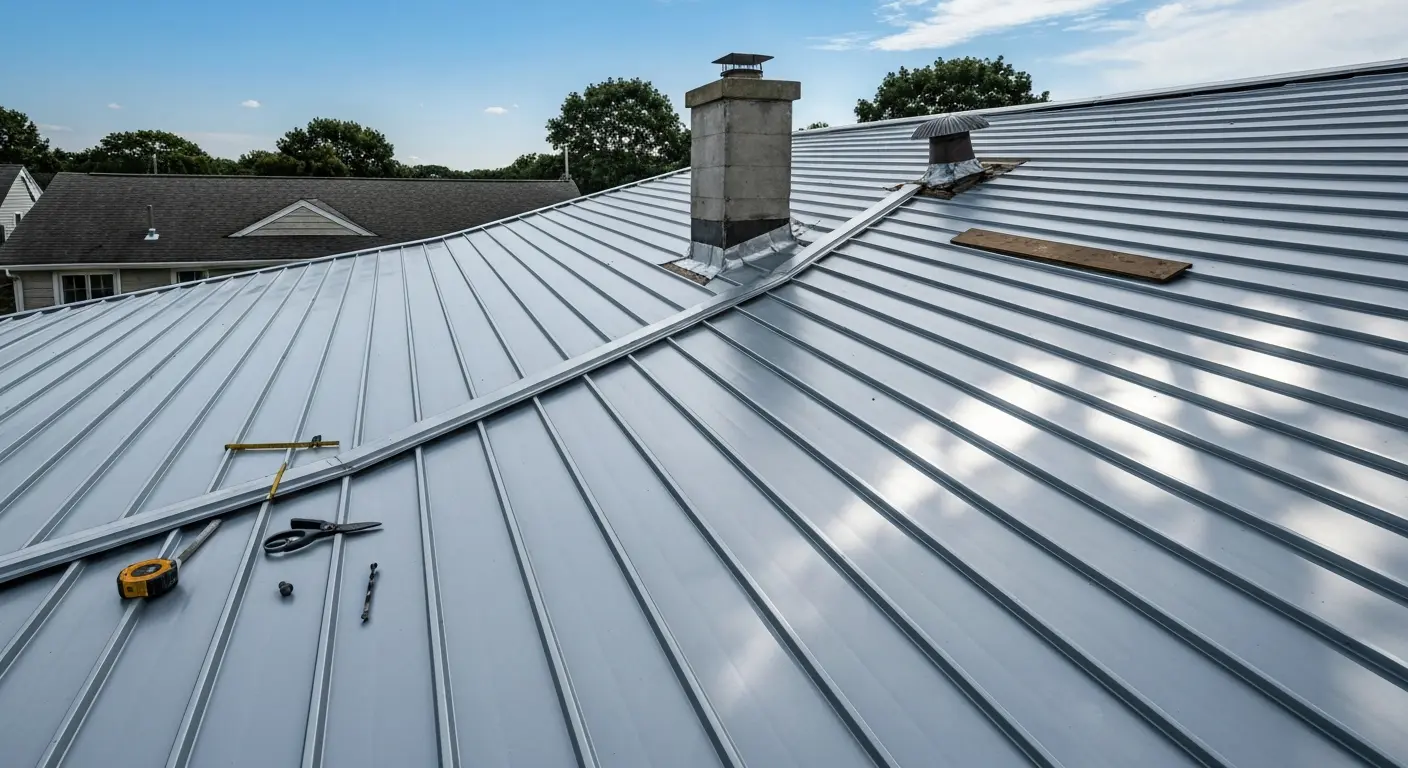 Metal roof installation