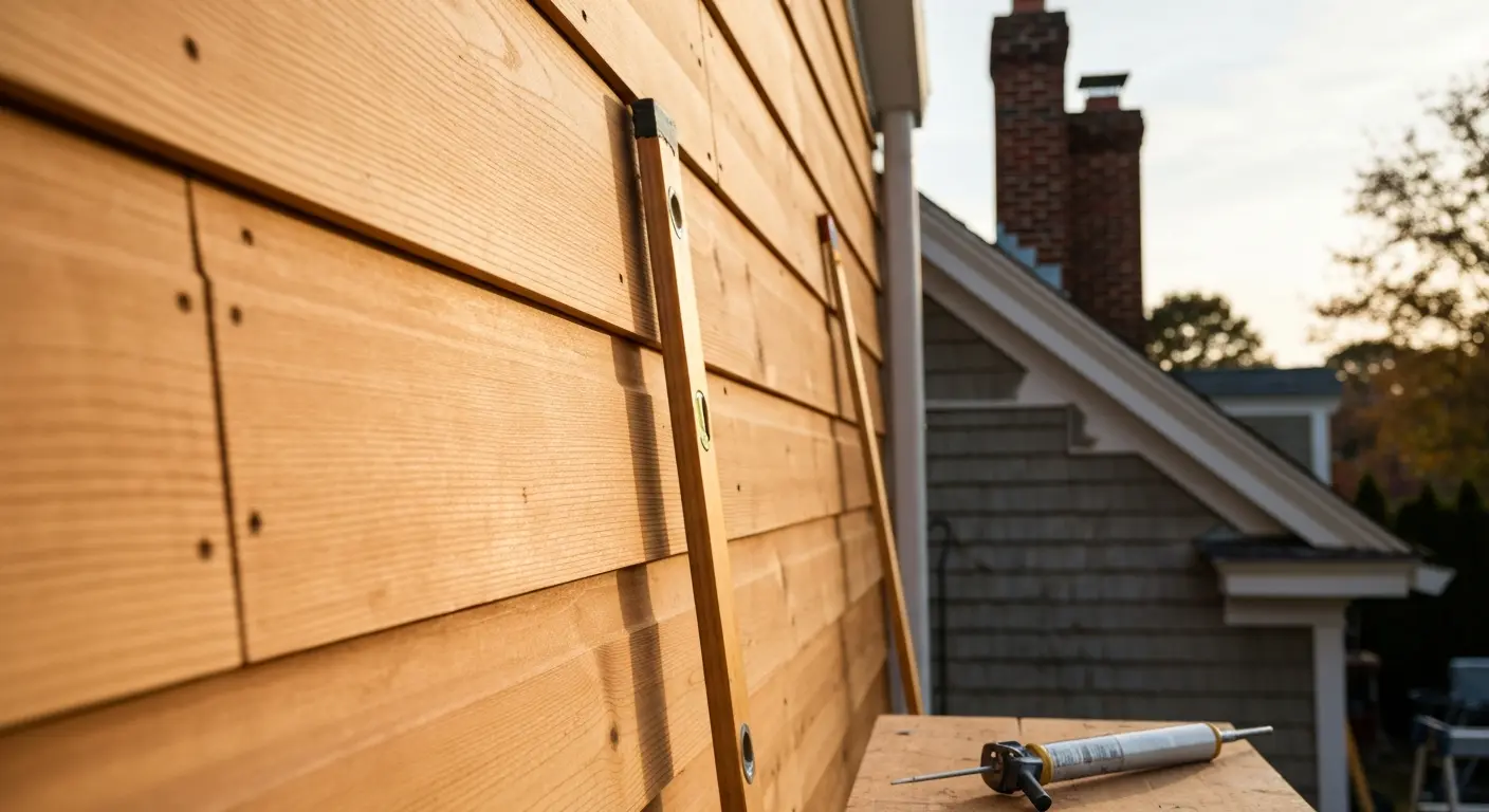 Wood siding installation