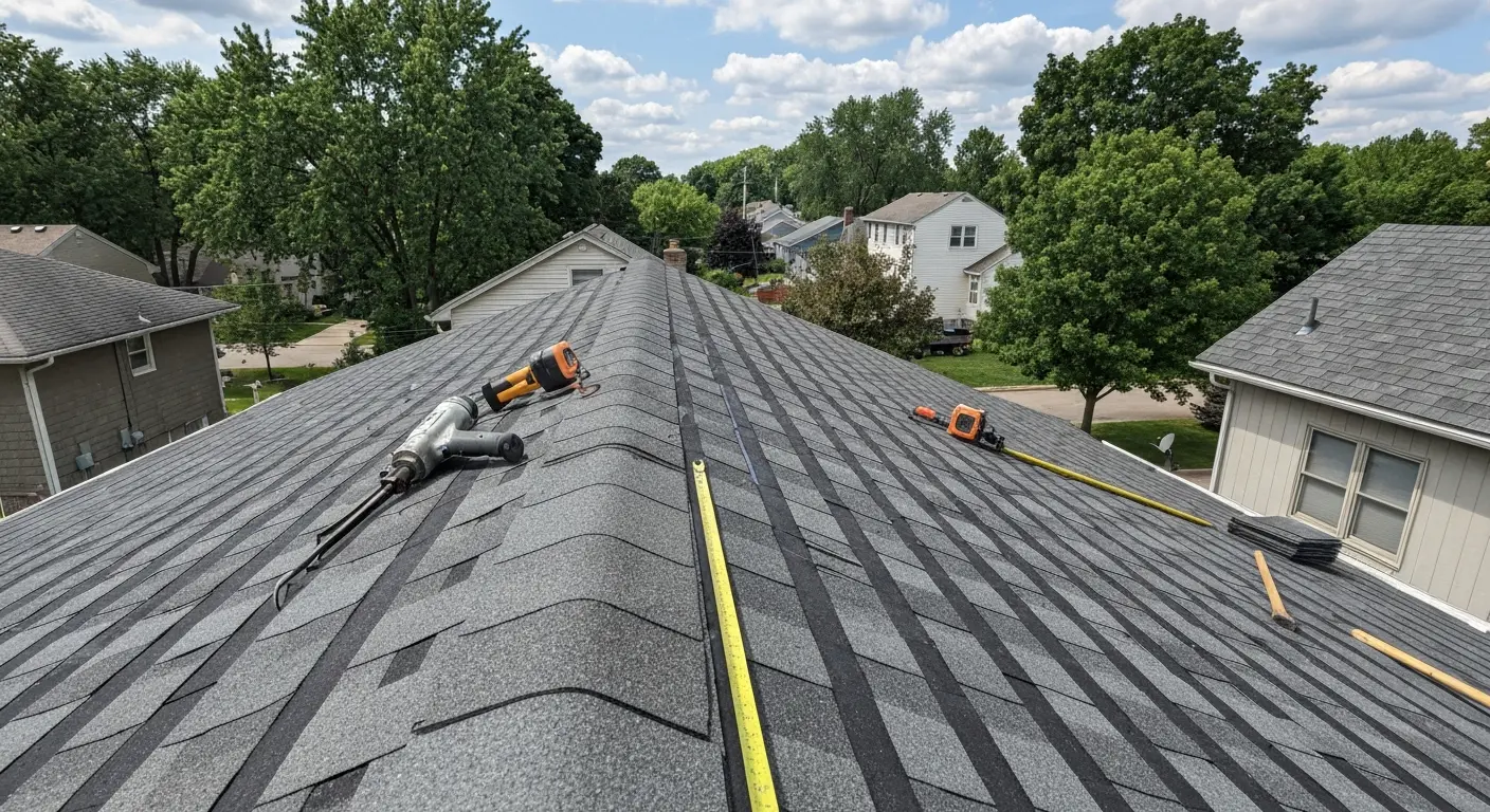 Roof installation in progress