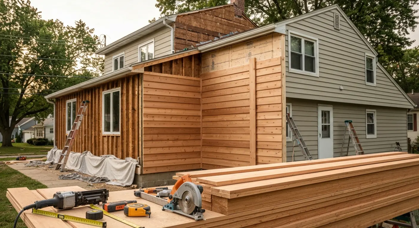 Wood siding replacement project