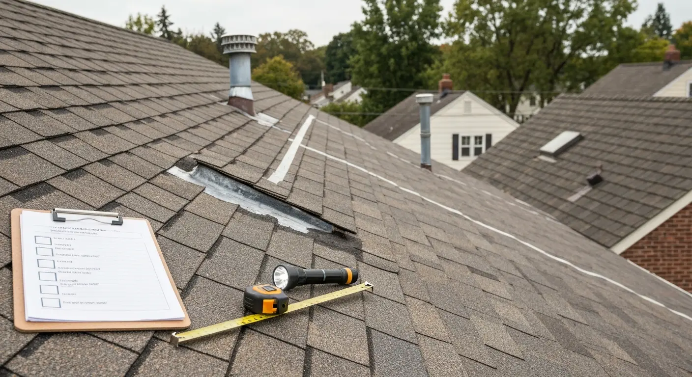 Routine roof maintenance inspection