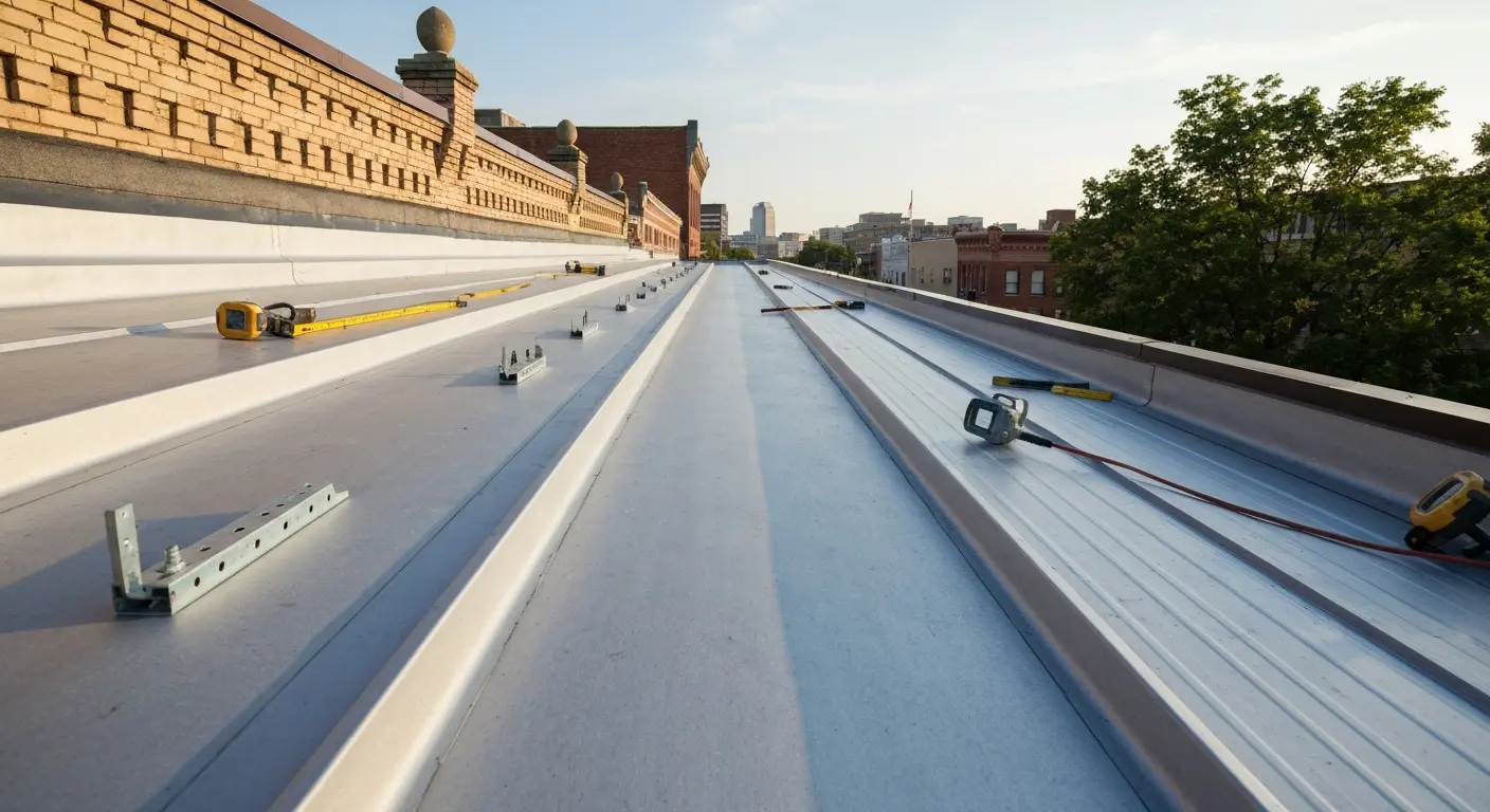 Commercial roof repair project