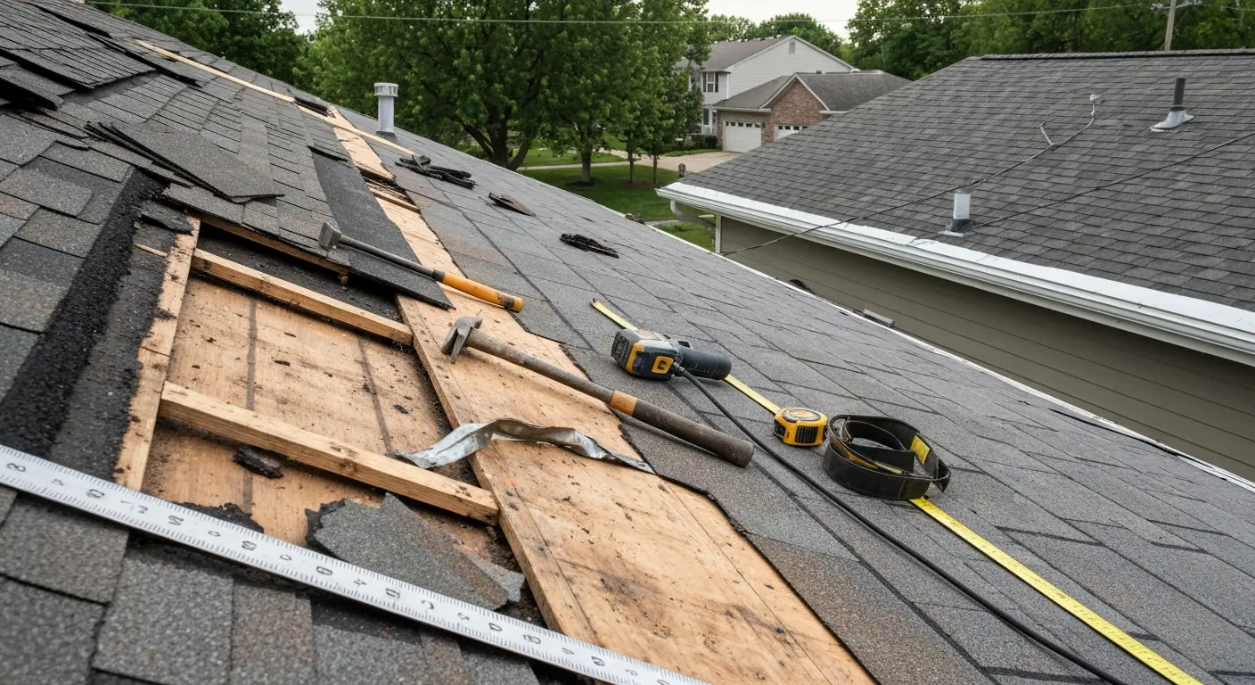 Storm damage roof repair