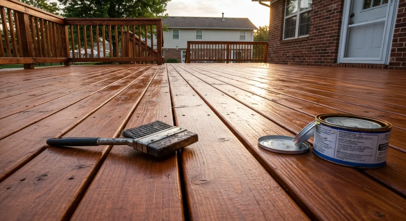 Newly stained deck in Saint Charles